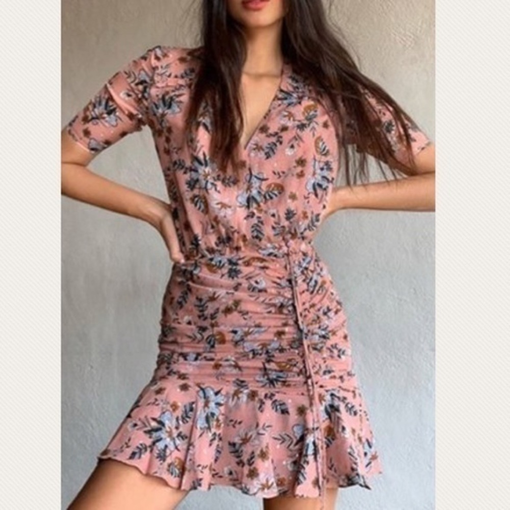 Veronica Beard Dakota Ruched Floral Silk Dress NWT